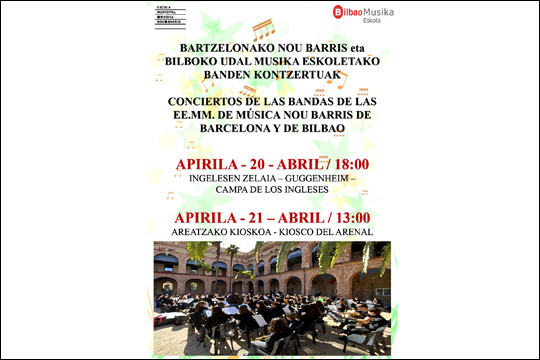 Bilbao Musika Eskolako Banda eta Txistulariak + Bartzelonako Nou Barris Udal Musika Eskolako Banda